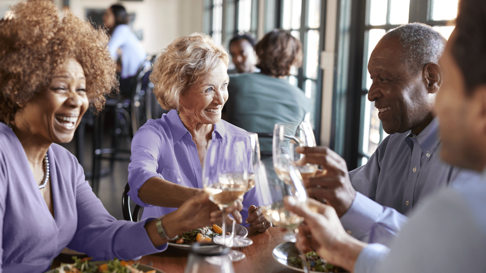 Dinner with friend while wearing CROS hearing aids