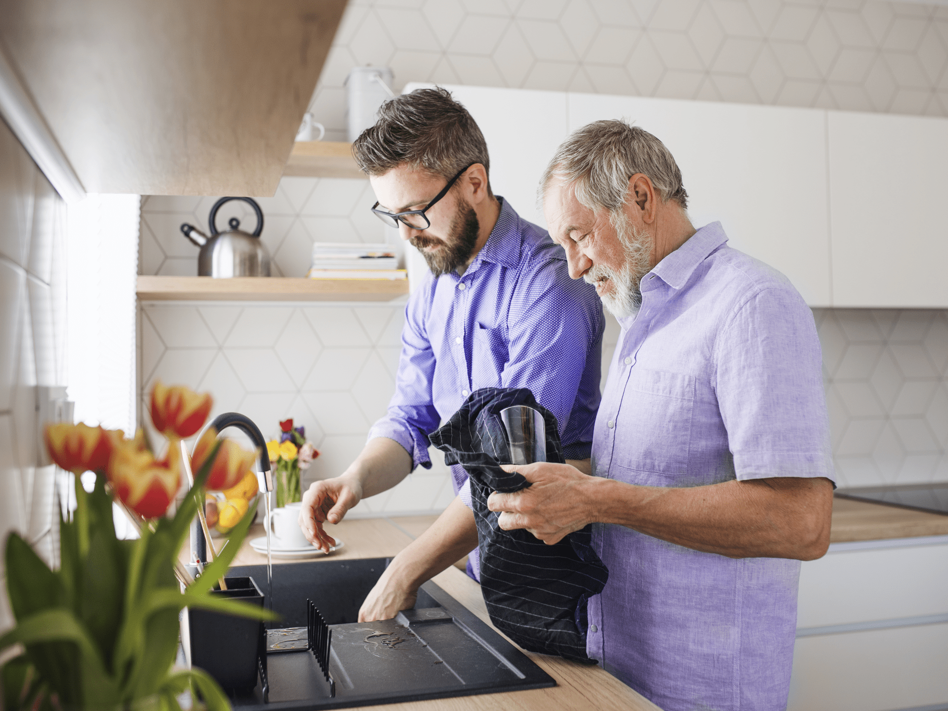 Doing chores with your son has never been as easy as with the assistance of hearing aids
