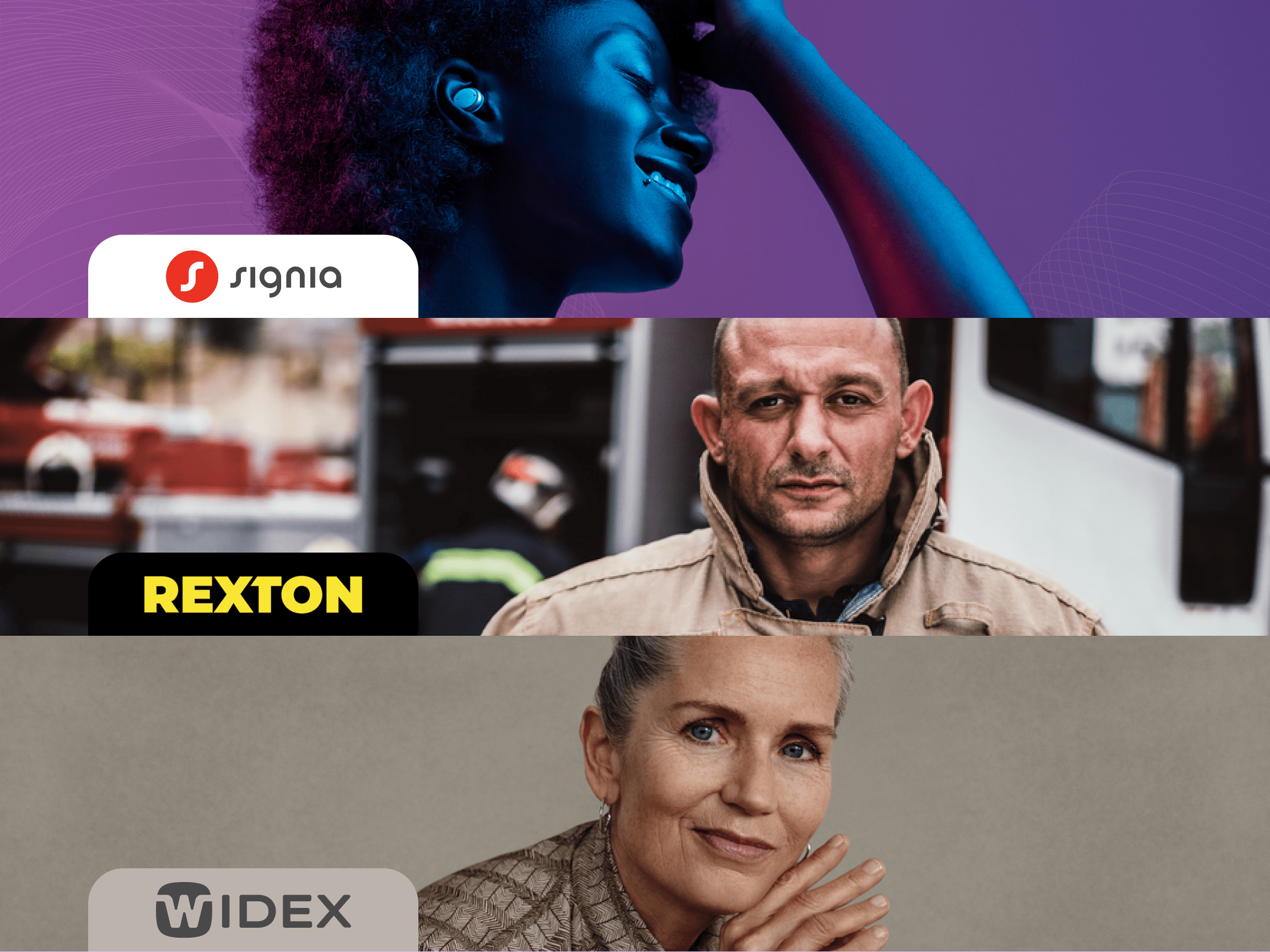 Brands Hearing Aids Widex, Signia, Rexton