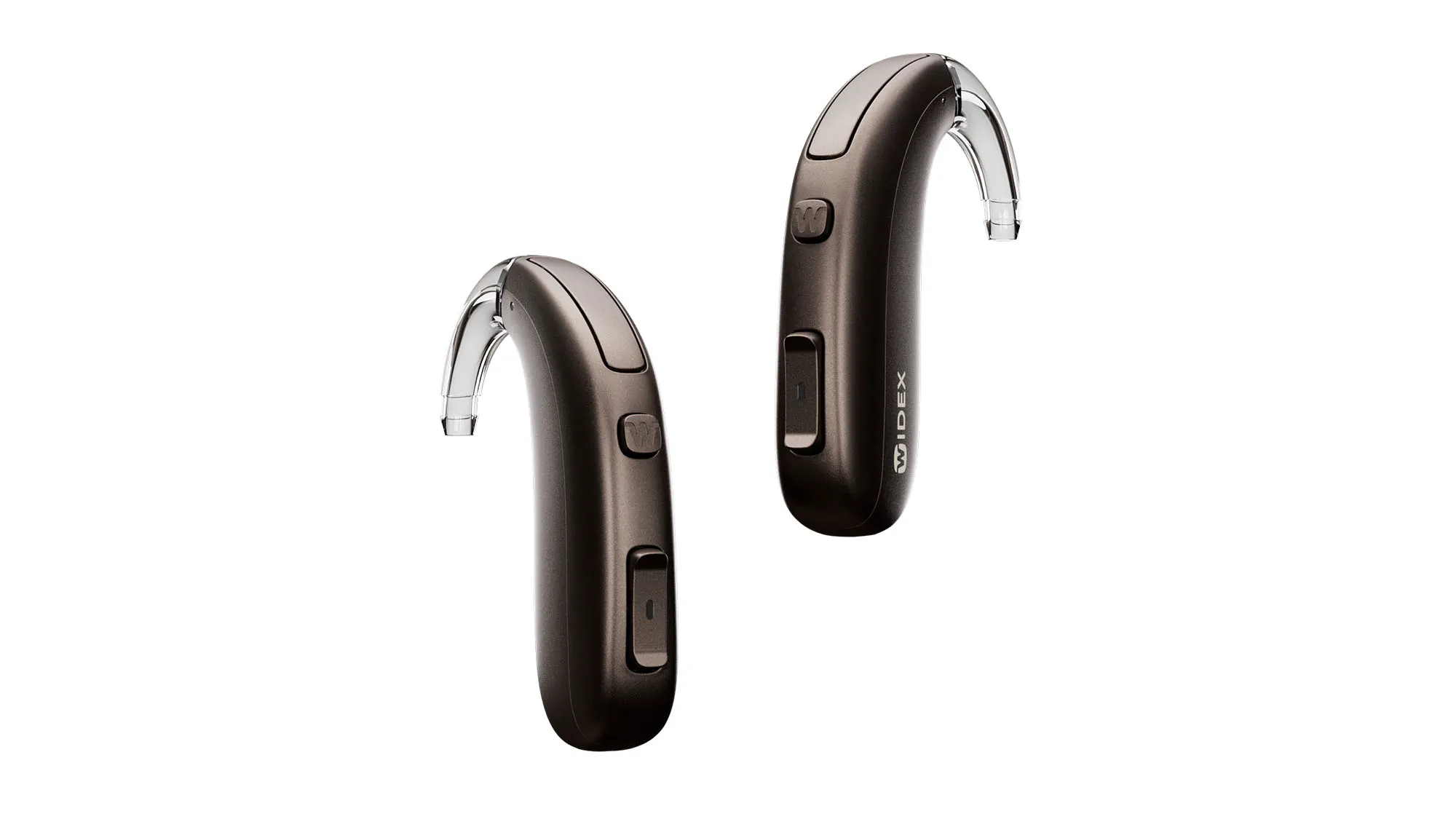 Widex Allure BTE R D hearing aids colour chestnut brown - behind the ear aid