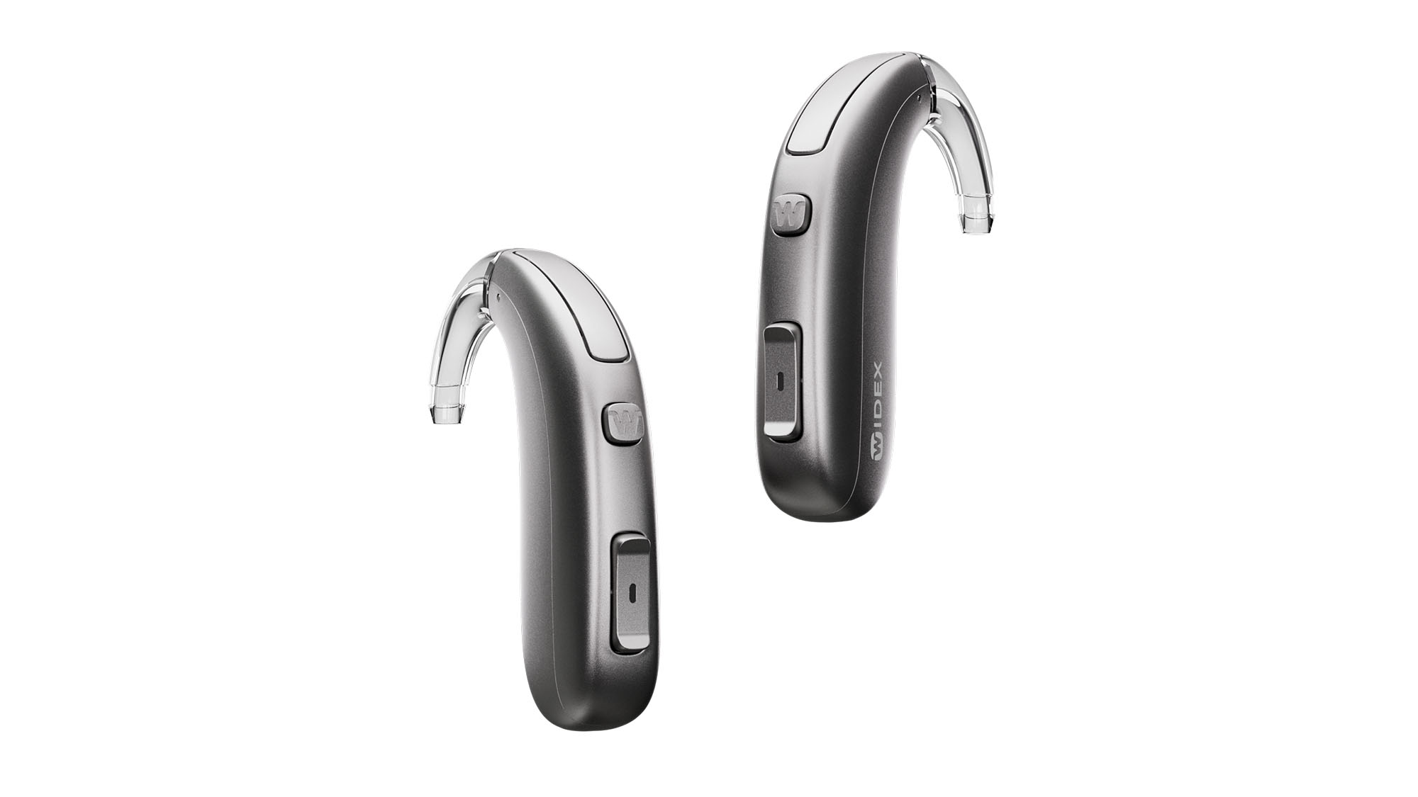 Widex Allure BTE R D hearing aids colour silver grey - behind the ear aid