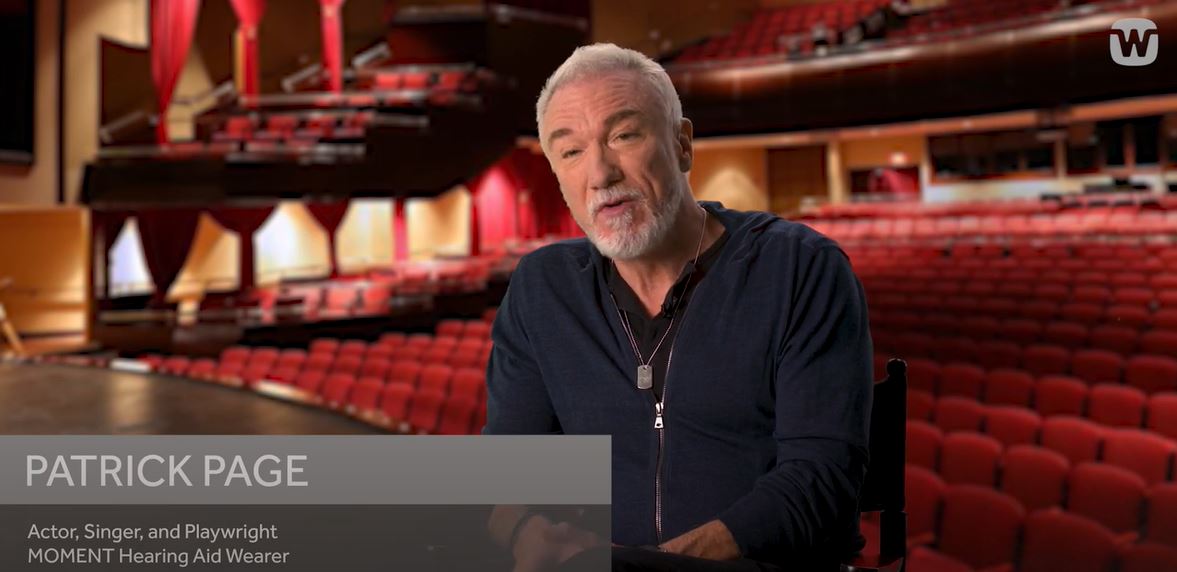 Actor Patrick Page telling his story about how Widex Moment hearing aids made a difference to his life