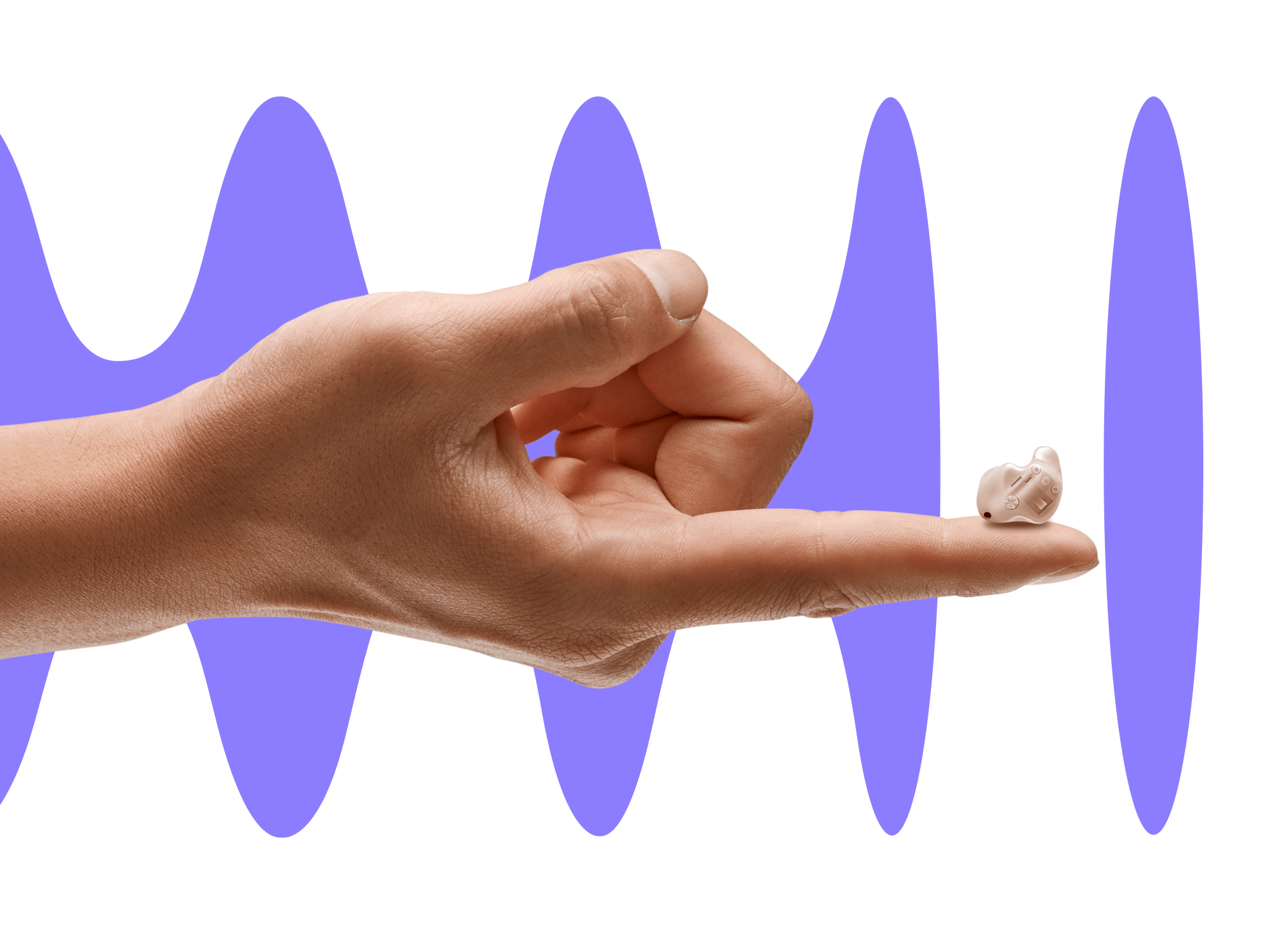Finger holding hearing aids
