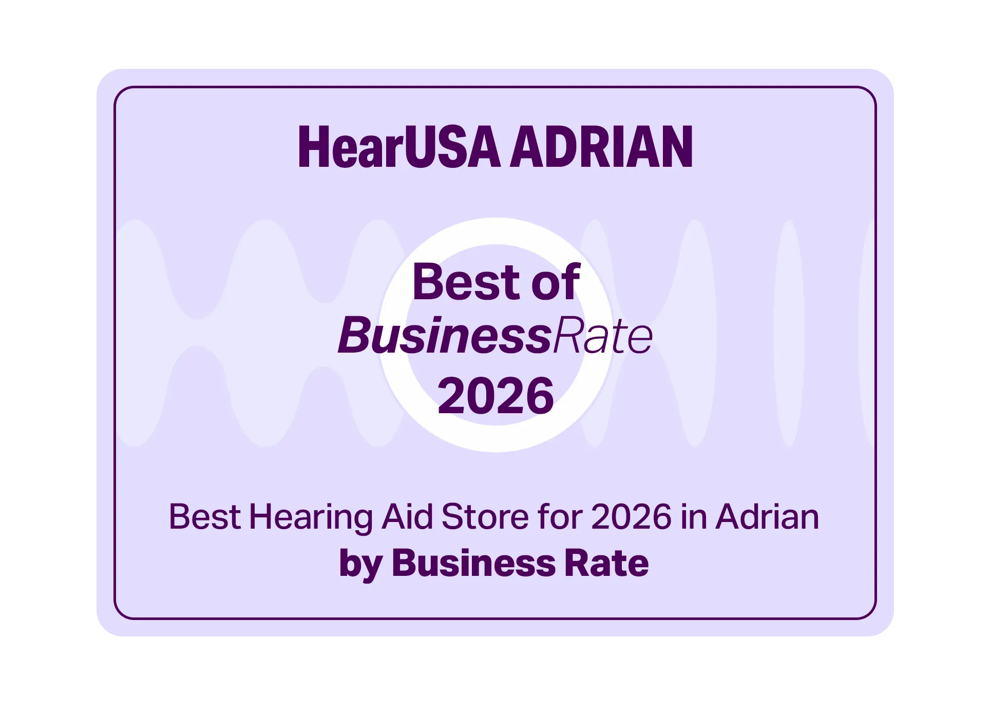 HearUSA Adrian Business Rate Award