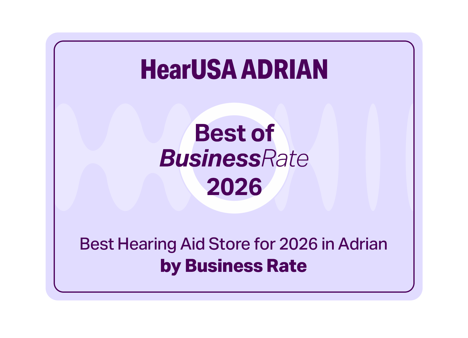 HearUSA Adrian Business Rate Award