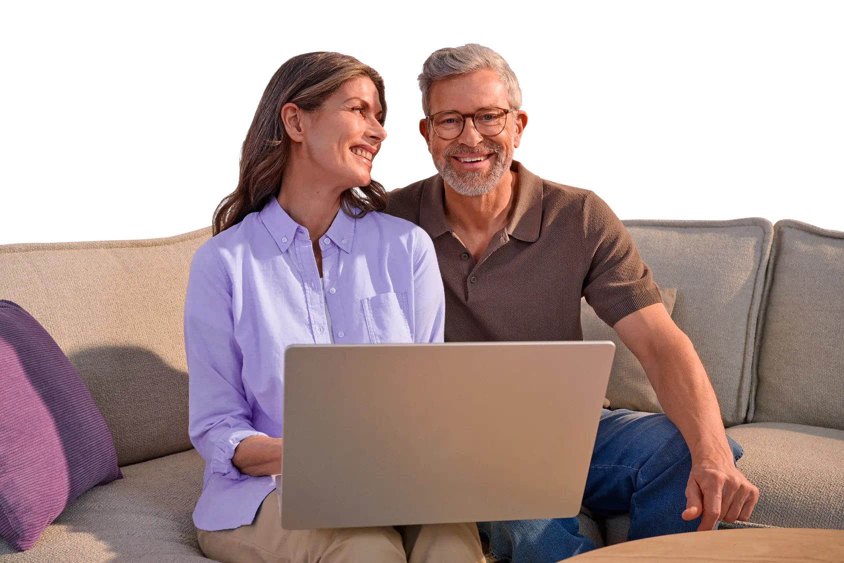 happy couple with hearing aids