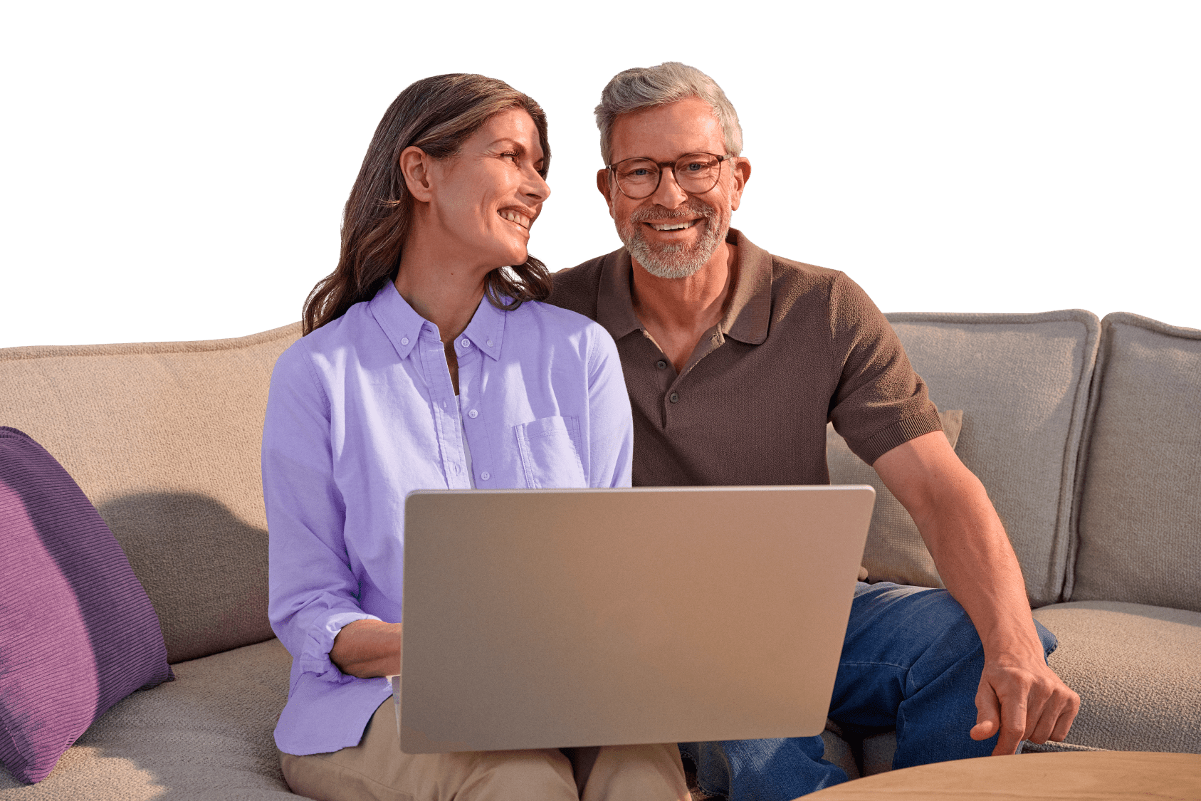 happy couple with hearing aids