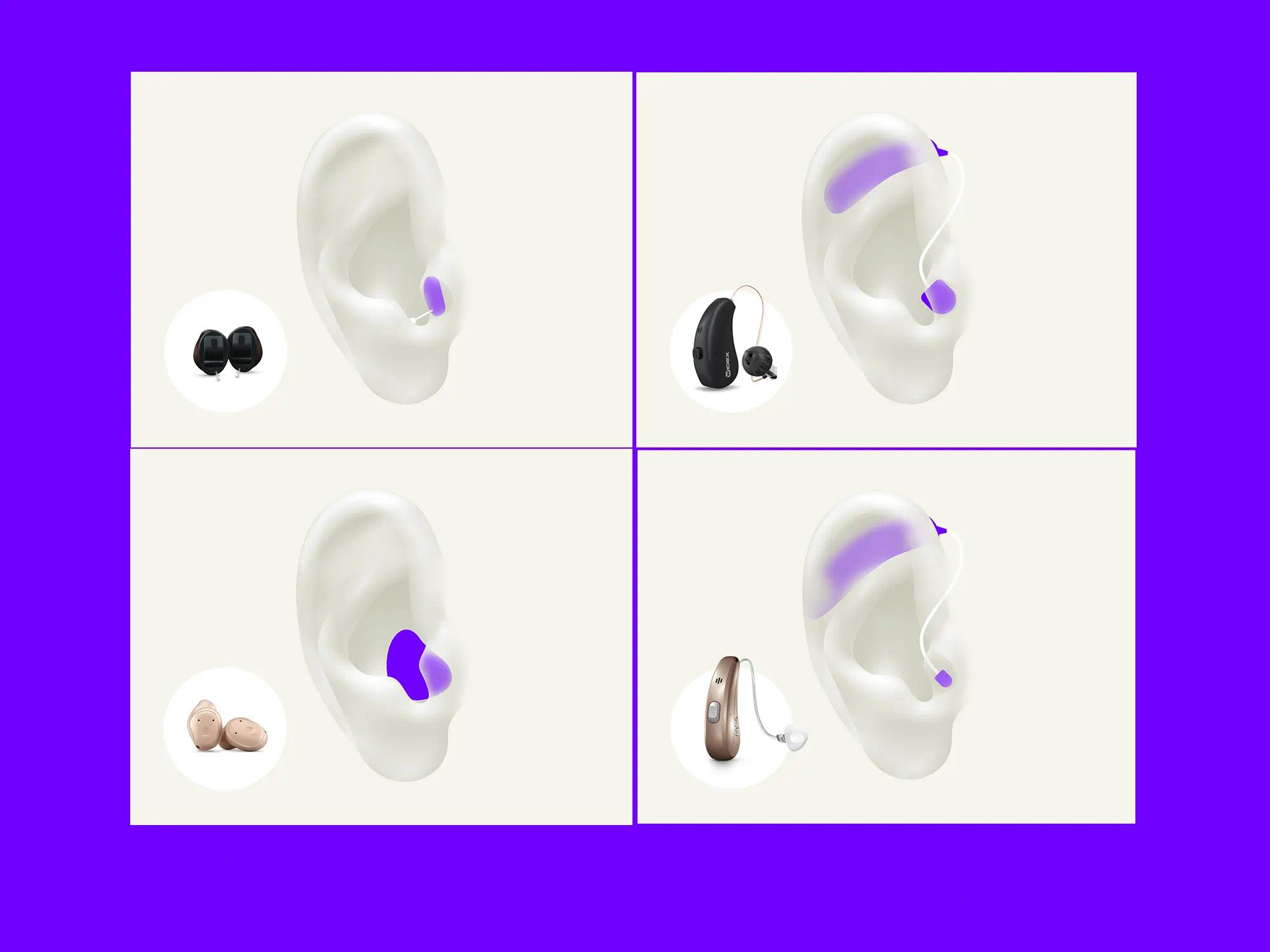 Different hearing aids types 