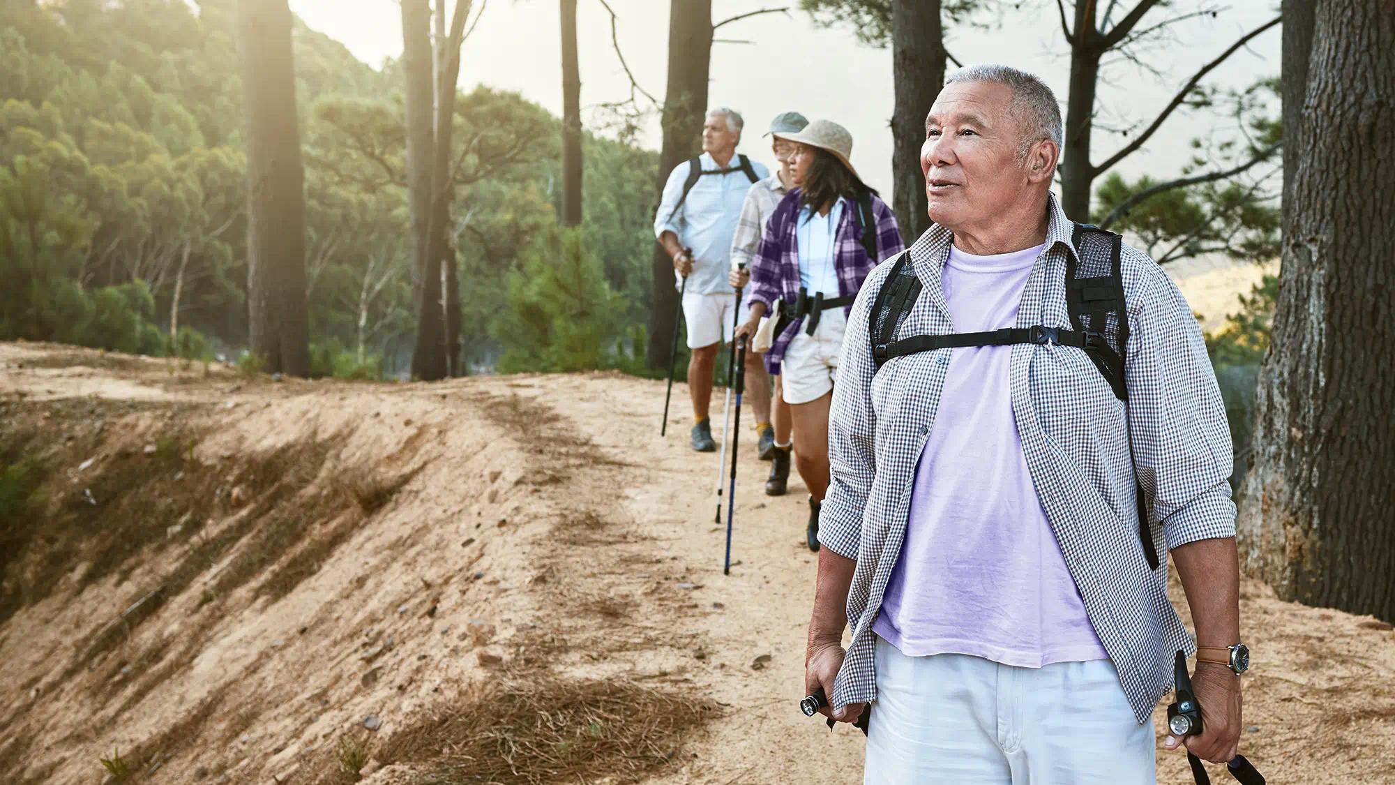 Friends out hiking. 